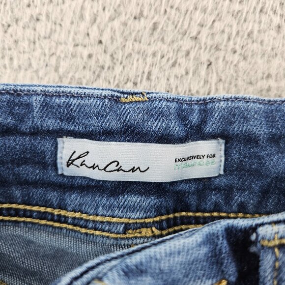 Kancan Jeans Womens 23 (23x26) Blue Straight Ankle High Rise Ripped Distressed - Picture 4 of 16